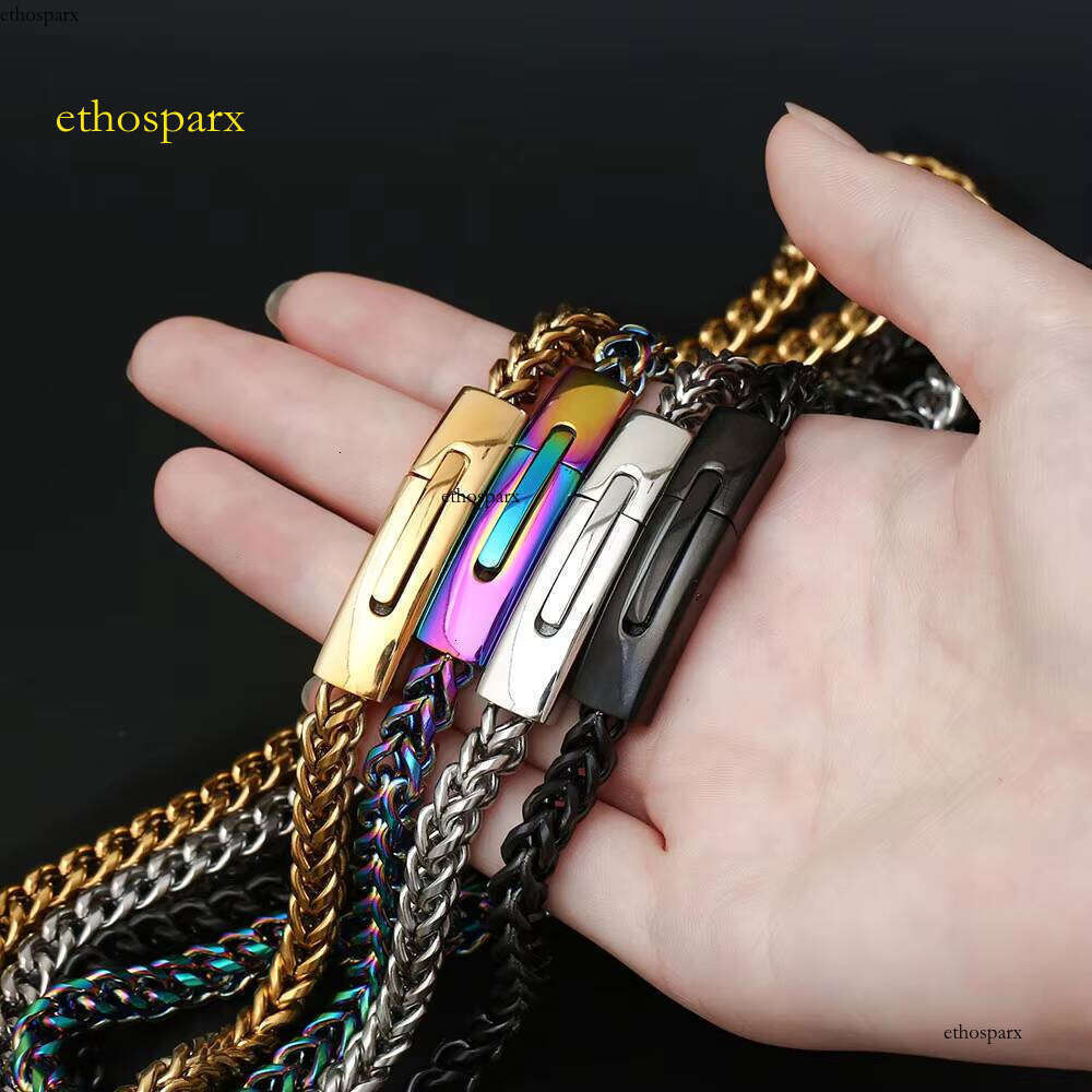 Hip Hop Jewelry Gold Plated Mens Stainless Steel Franco Chain Necklace