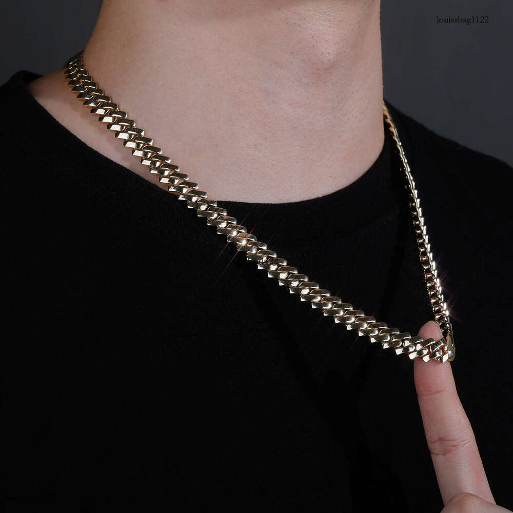 10/12/18mm Dia Chain Smooth Surface Unisex Cuban Necklace Hip Hop Personality Trendy Bracelet