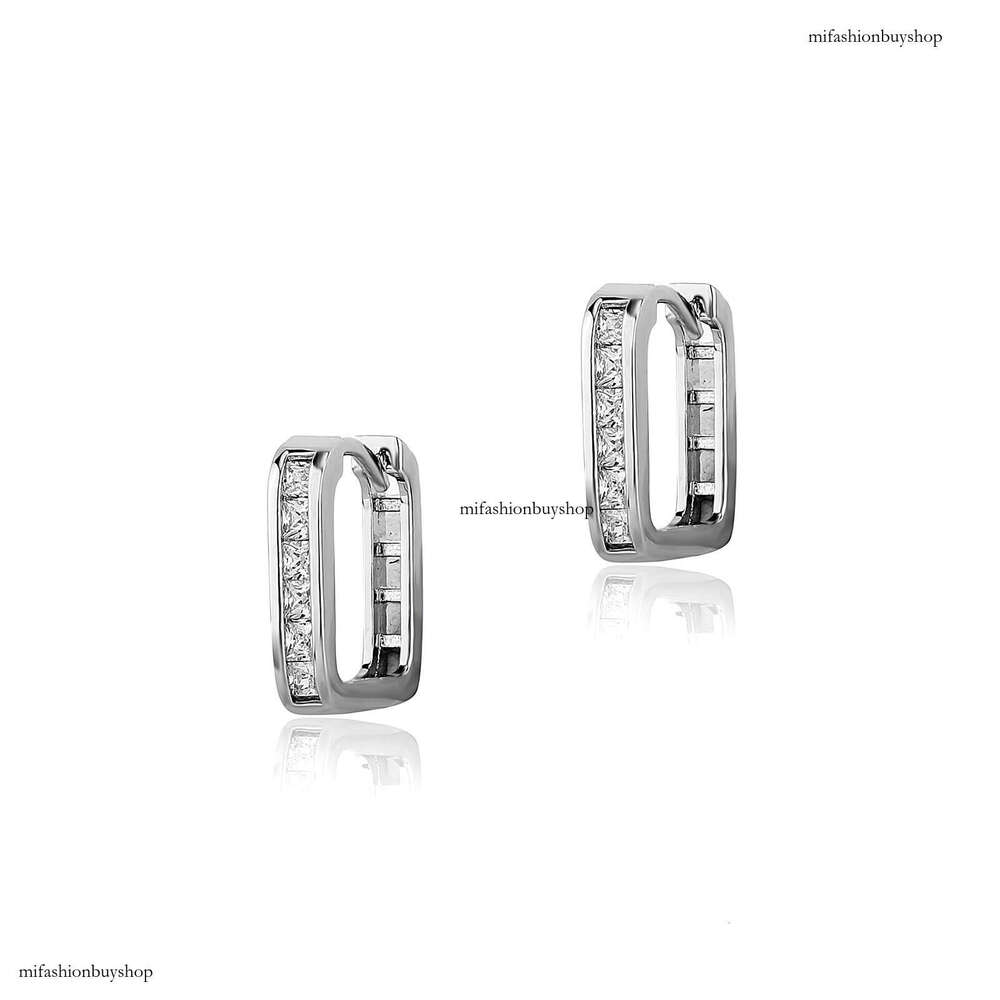 Light Zircon Square Fashionable Elegant Simple High-end Sense Niche Versatile Stud Earrings