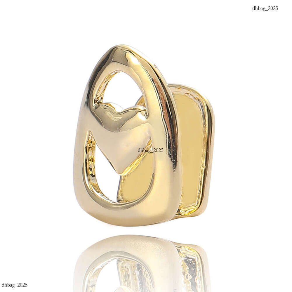 Hollow Heart Single Gold Teeth Grills Rapper Hip Hop Accessories