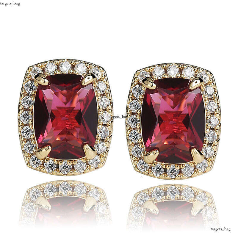 Inshiphop Hip-Hop Style Colorful Large Zircon Personality Earrings Gold Jewelry
