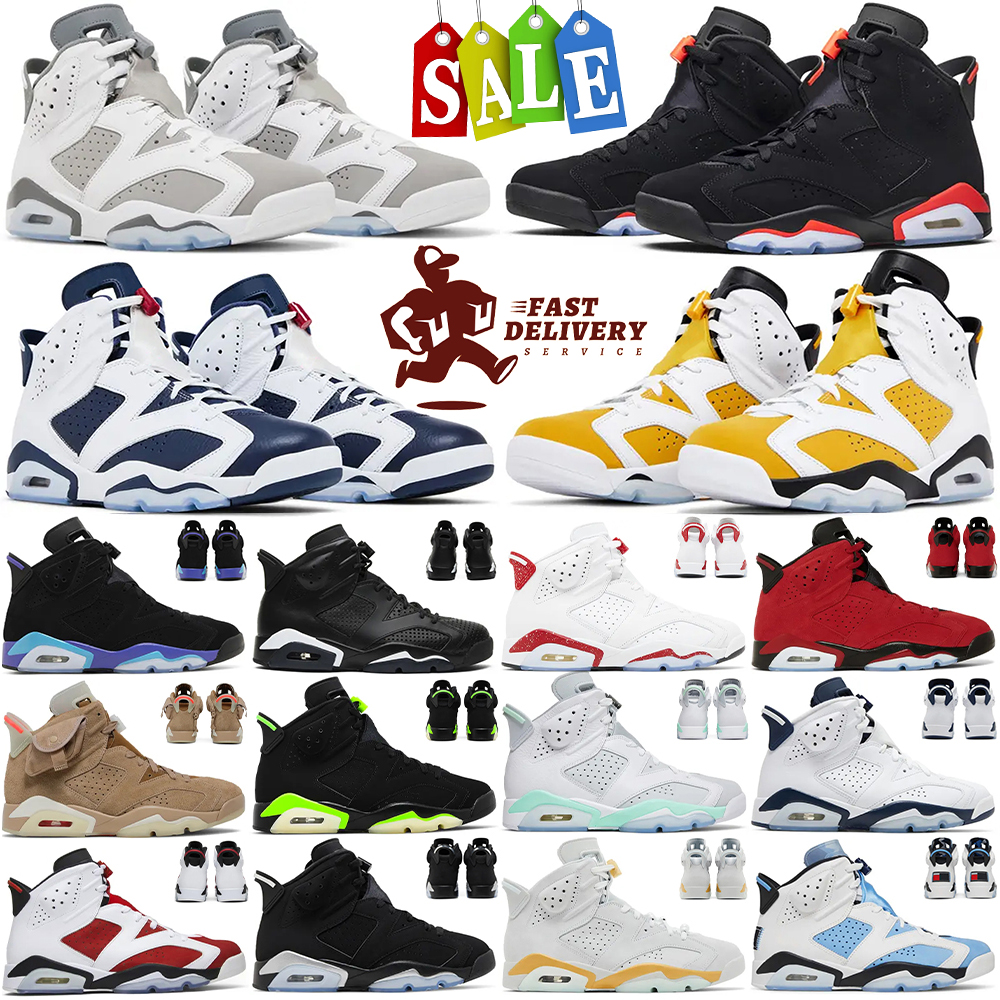 Designer shoes men women 6s hight cut 6 basketball shoes midnight navy yellow ochre infrared aqua cool grey british khaki olive men basketball sports sneakers