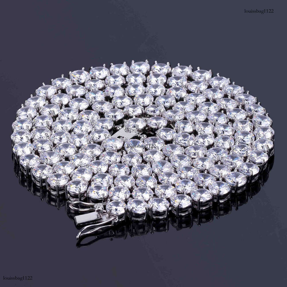 Real Gold Plated Micro Paved Moissanite chain 6mm Tennis Necklace Hip Hop Personality Jewelry Bracelet