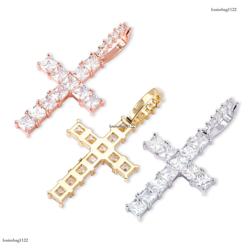 Unique Cross Pendant Full Moissanite chain Temu Necklace Jewelry
