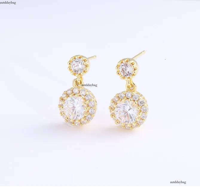 Choucong Ins Top Sell Dangle Earrings Jewelry Sterling Sier Round Cut Lab Moissanite Dia Gemstones Party Elegant Simple Women Stud Earring Gift