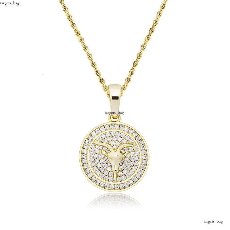 Ins Twee Constellations Pendant Full Moissanite chain Personality Clavicle Necklace Jewelry Hip-Hop