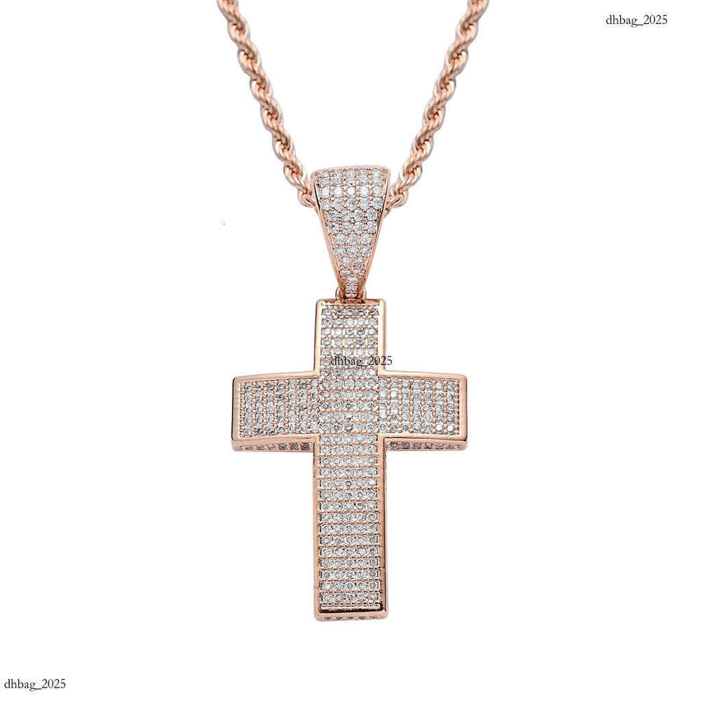 Street Dance Rap Accessories 5 Row Moissanite chain Cross Personality Unisex Hip Hop Pendant