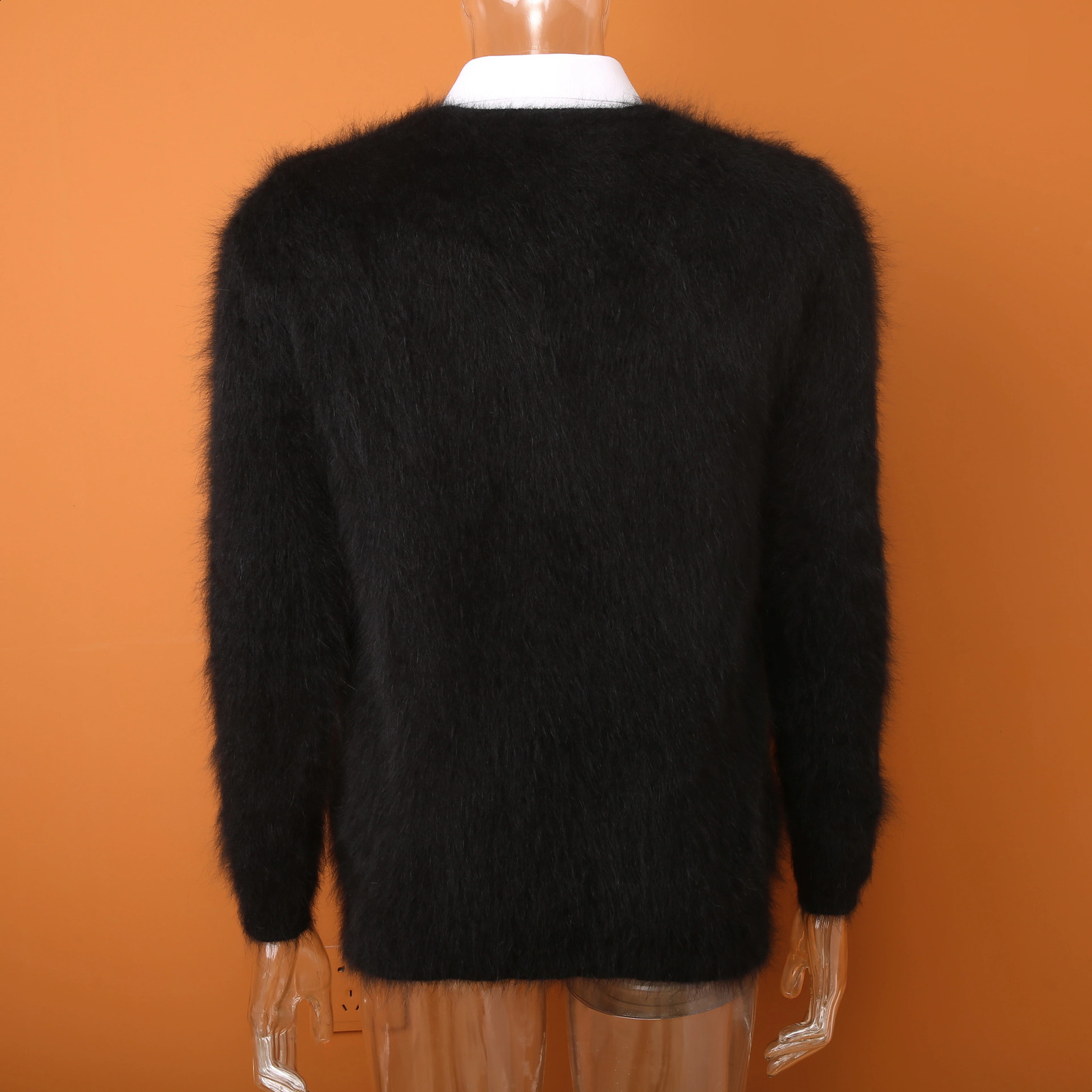 genuine mink cashmere sweater men pure cashmere sweater pullovers mink sweater S200416 250808