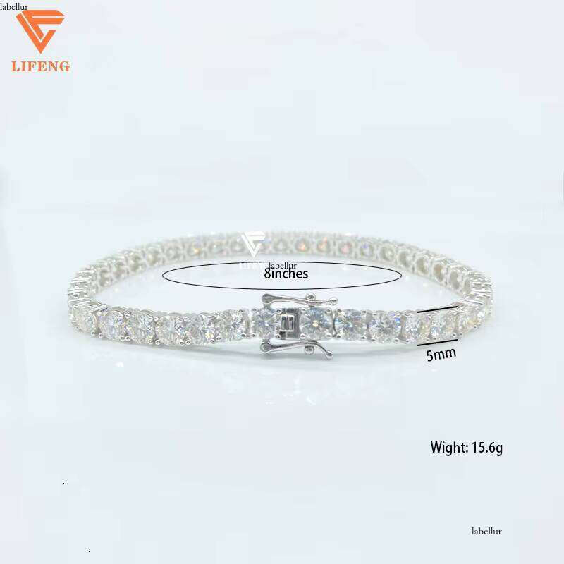 5mm tennis chain Fashion custom jewelry necklace Ice out sterling sier and D VVS Moissanite women's bracelet