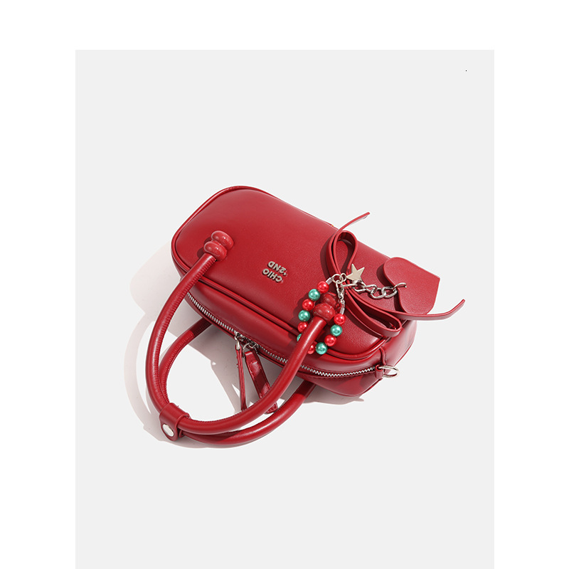 Heartbeat Melody Pillow for Women French Style Red Wedding Single Shoulder Crossbody Bag ddmymoon