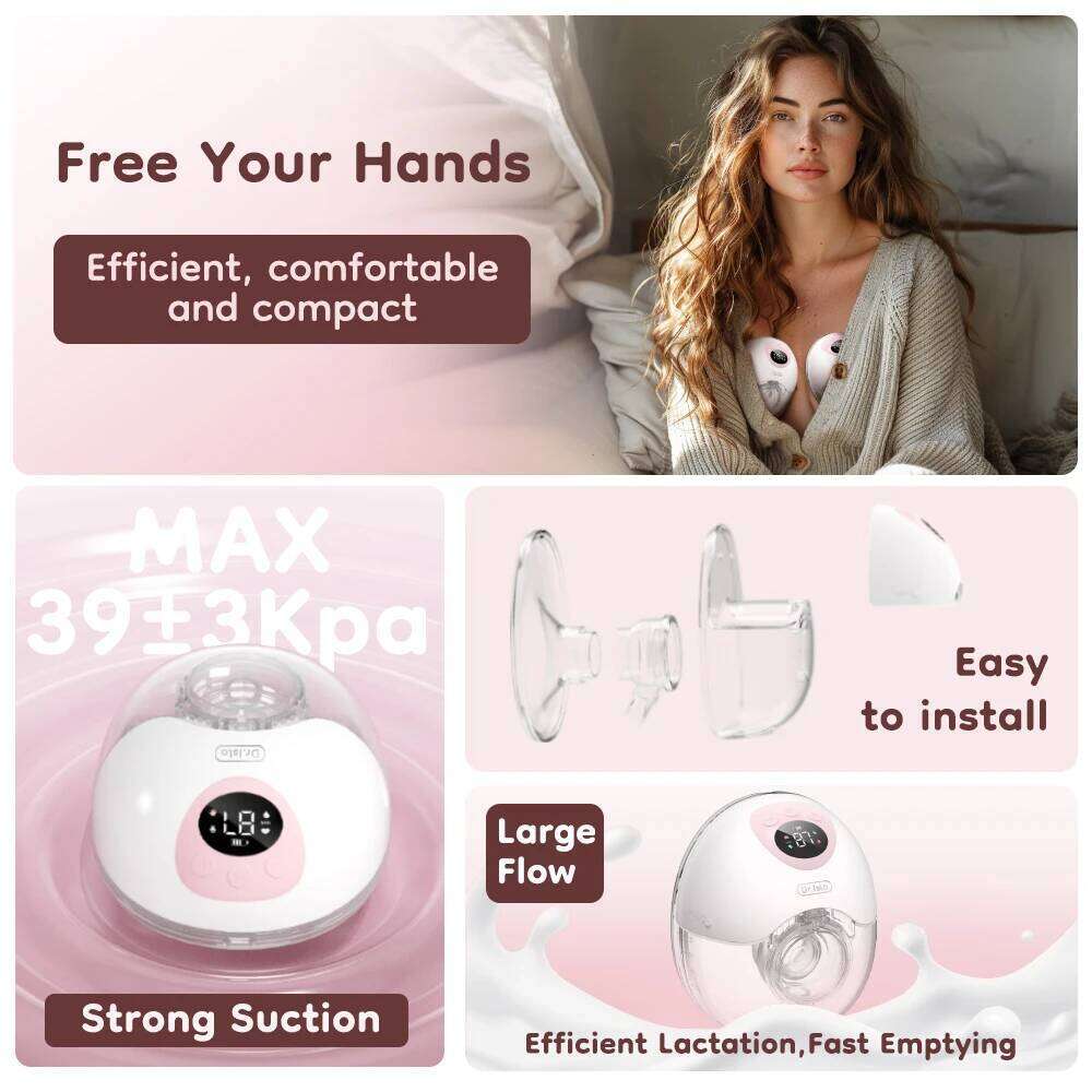 MAMIJOY 2PCS Wearable Electric Pump 4 Modes 36Suction Levels Silent Leak-Proof Hands Free Breast Pumps Breastfeeding EB50