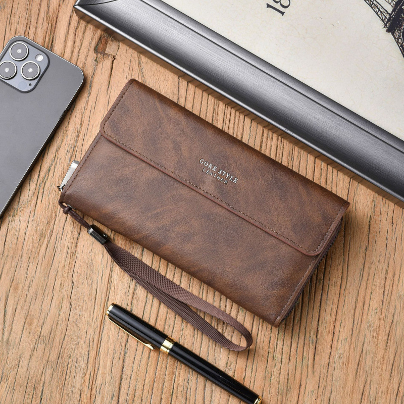 Men's Wallet Men's Bag PU Money Clip Clutch New Casual Phone Long Multi-card Luxury Bag Slot Manufacturer Wholesale Large Capacity