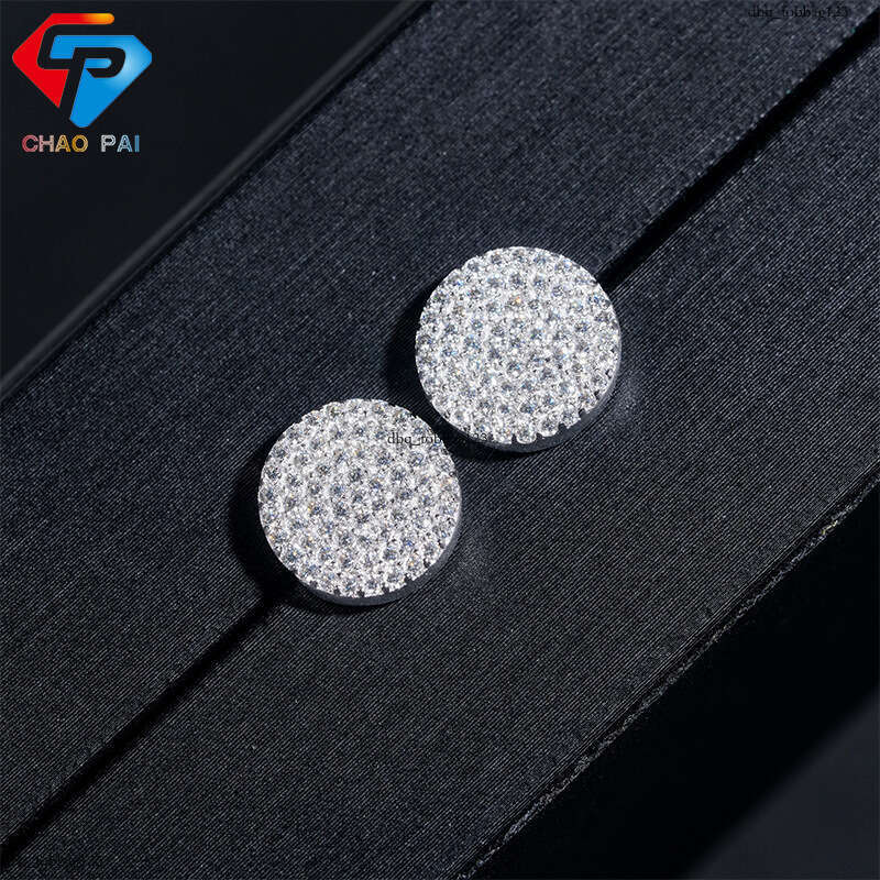 Wuzhou Classic for Men and Women Sier Moissanite Full Inlay Hot-Selling Earrings