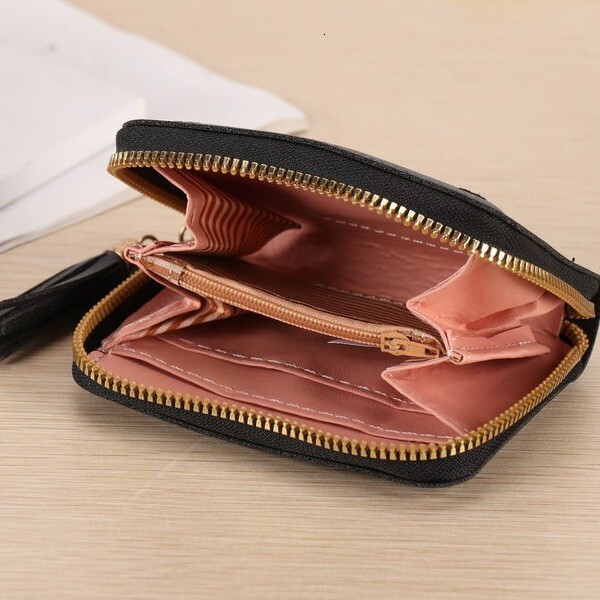 2025 New Korean And Japanese Style Multifunctional Folding Women's Wallet Short Exquisite Simple Luxury Bag Leather Coin Purse Small Card Holder