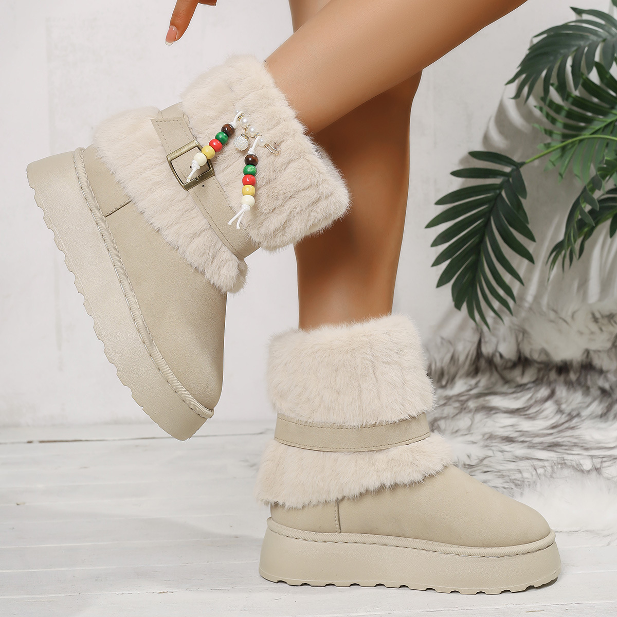 Free delivery designer woman boots Cotton boots with plush midsole snow boots make you look slimmer and taller keeping you warm