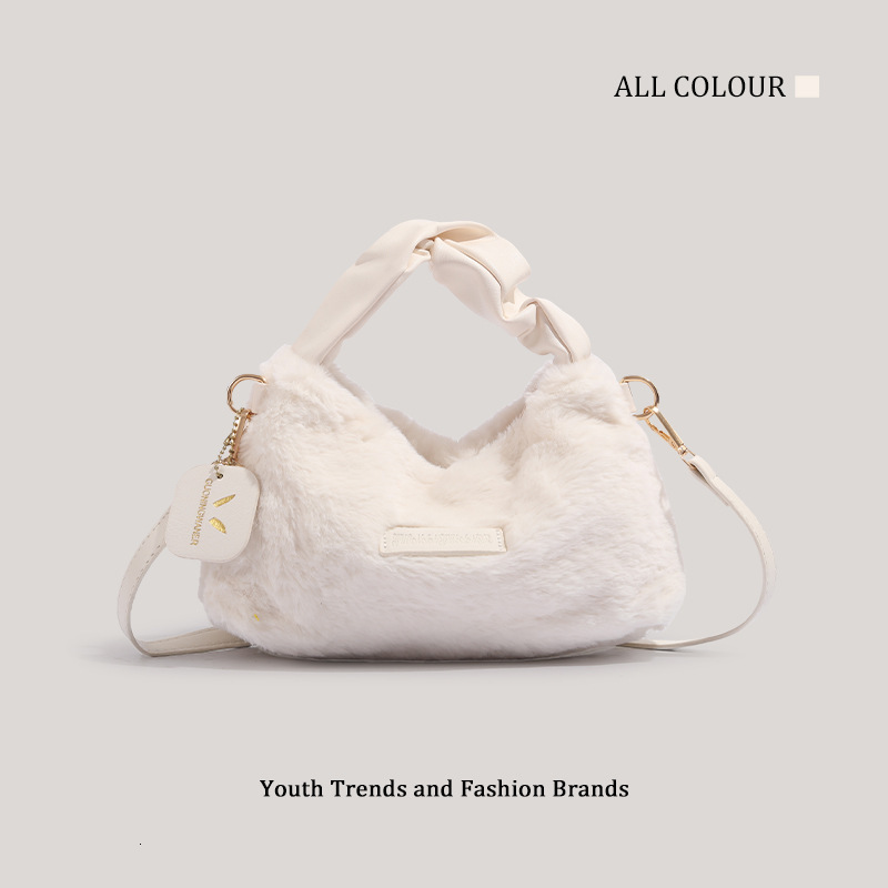 High-End Plush Dumpling 2025 New Handheld Underarm Single Shoulder Crossbody Furry Bag ddmymoon