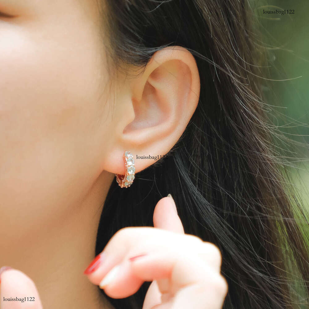 New Style Hoop Full Zircon BlingBling Unisex Hip-Hop Earrings Gold Jewelry