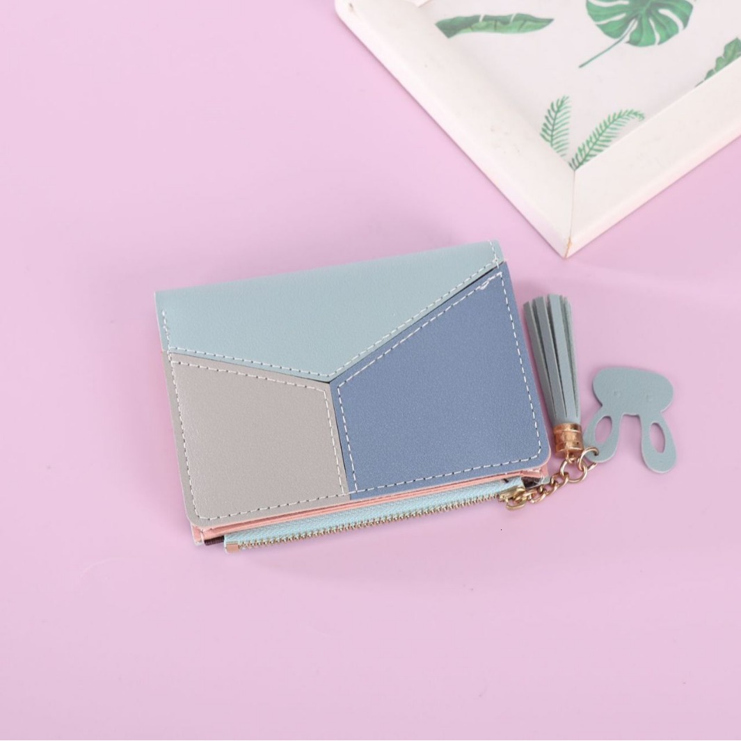 Women's Wallet Short Style High-end Luxury Bag Fashion Money Clip Patchwork Color Student Women's Card Holder Coin Purse Women's Wallet