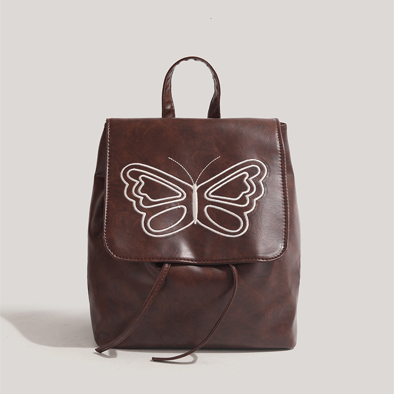 Compact Brown 2025 New Simple Versatile Commuter Backpack for Women ddmymoon