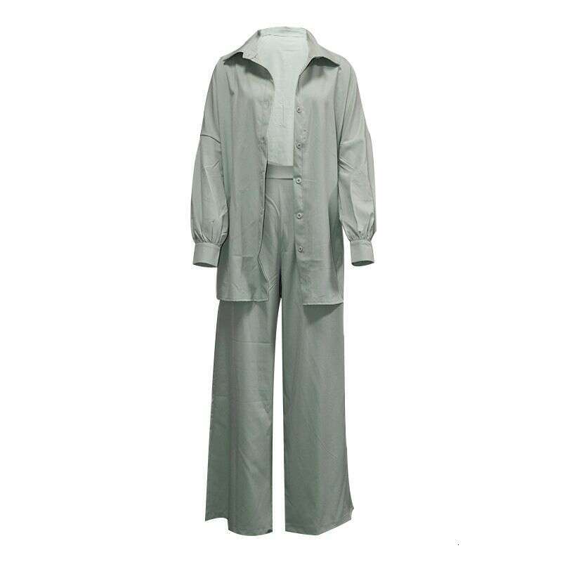 Women's Sunscreen Shirt Casual Wide-Leg Pants Two-Piece Set