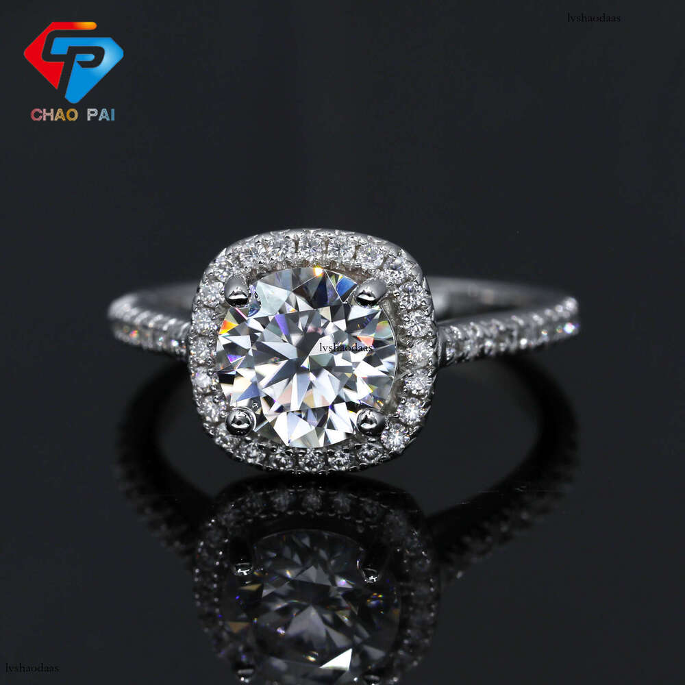 Classic Square Full Silver Moissanite for Women, Unique Design, Korean Style, Elegant Diamond Ring, Wedding Ring