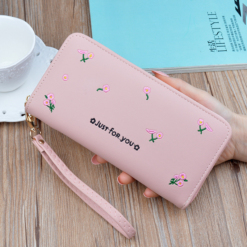 Designer Bag New Women's Wallet Luxury Bag Long Zipper Clutch Fashion Embroidered Large Capacity Soft Leather Coin Purse Phone Bag