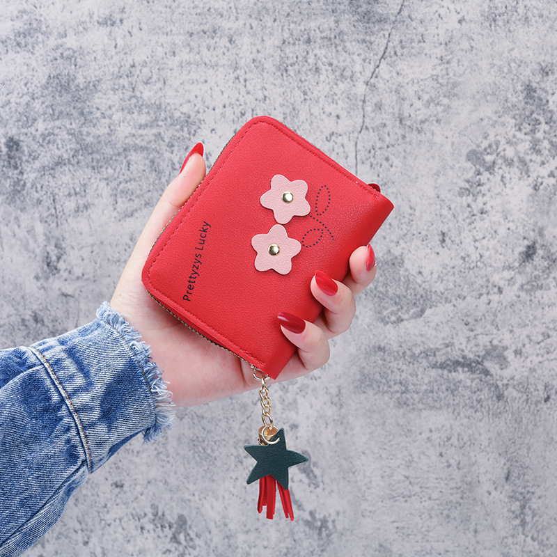 2025 Short Wallet For Women Zipper Coin Purse Cute Flower Korean Style Luxury Bag New Mini Fresh Coin Purse