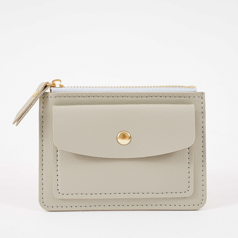 2 New Women's Multifunctional Card Holder Short Fashion Luxury Bag Simple Coin Purse Zipper Buckle Card Holder Coin Clip