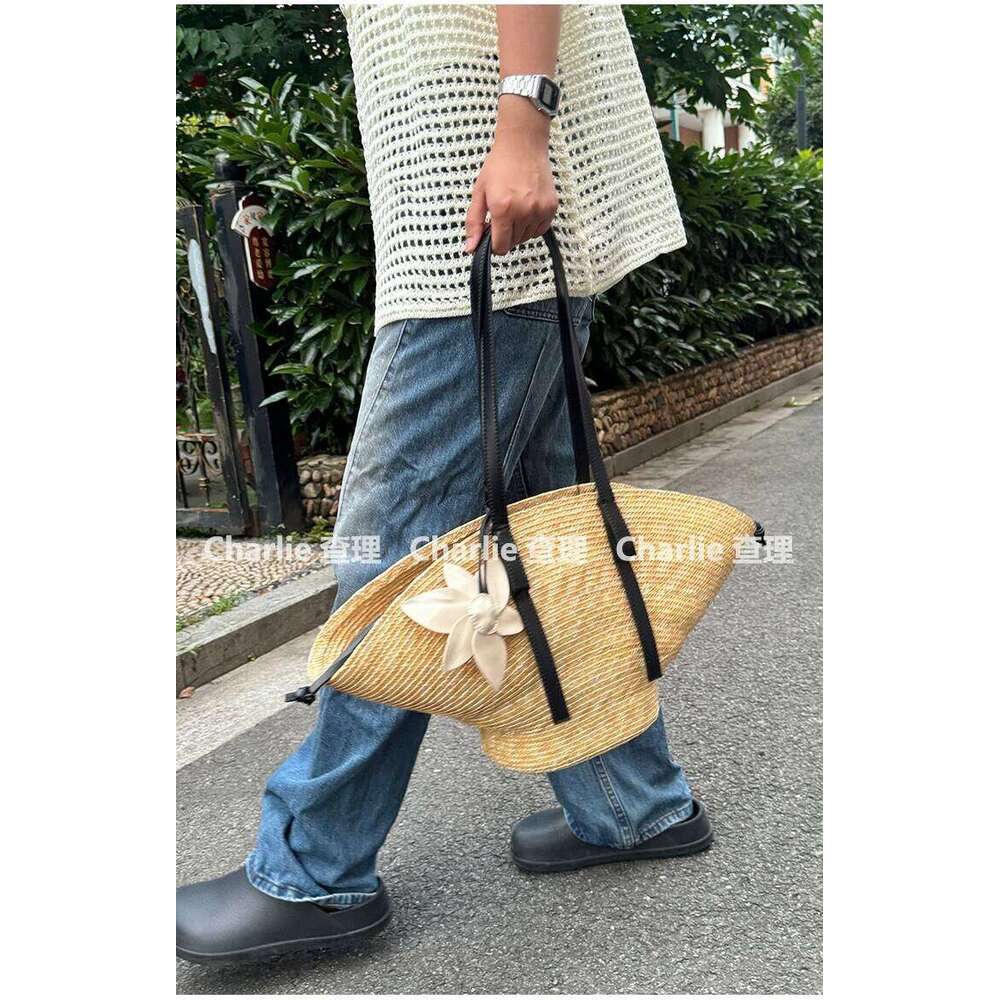 Straw Woven Handbags For Women Handmade Travel Seaside Beach Summer New Handle Bucket Shopping Tote Bag Basket Bolsa