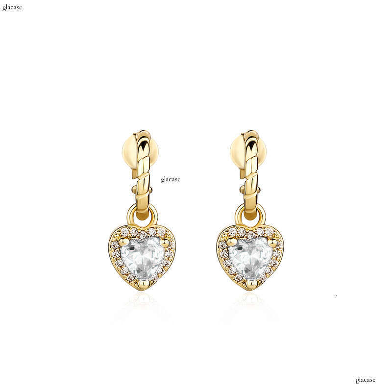 INS New Heart-Shaped Colorful Zircon Simple Fashion Women's Earrings