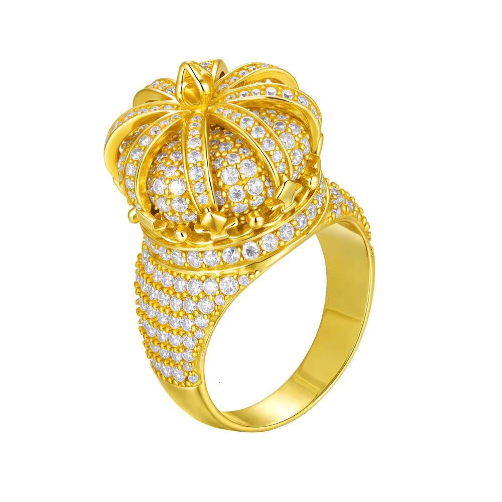 Wholesale Factory Hip Hop Style Vvs Moissanite Rings 925 Silver Ice Out Ring Cross Moissanite Hip Hop Ring
