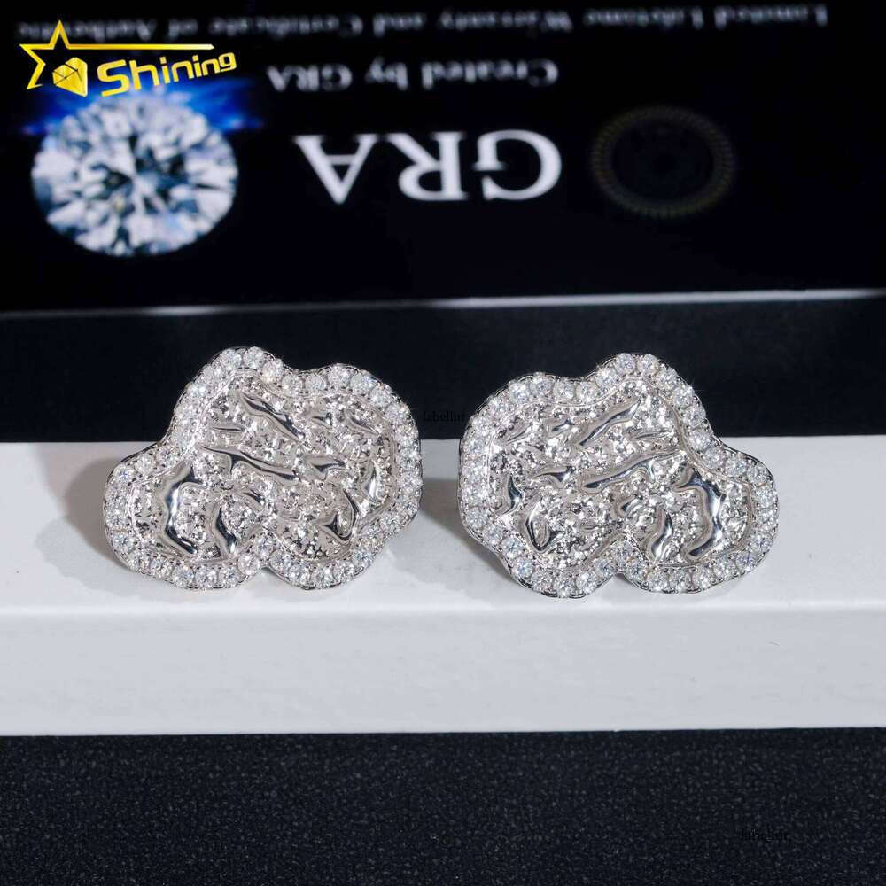 RTS Pass Dia Tester Hip Hop Sterling Sier Gold Plated VVS Moissanite Rapper Stud Earrings Men Jewelry