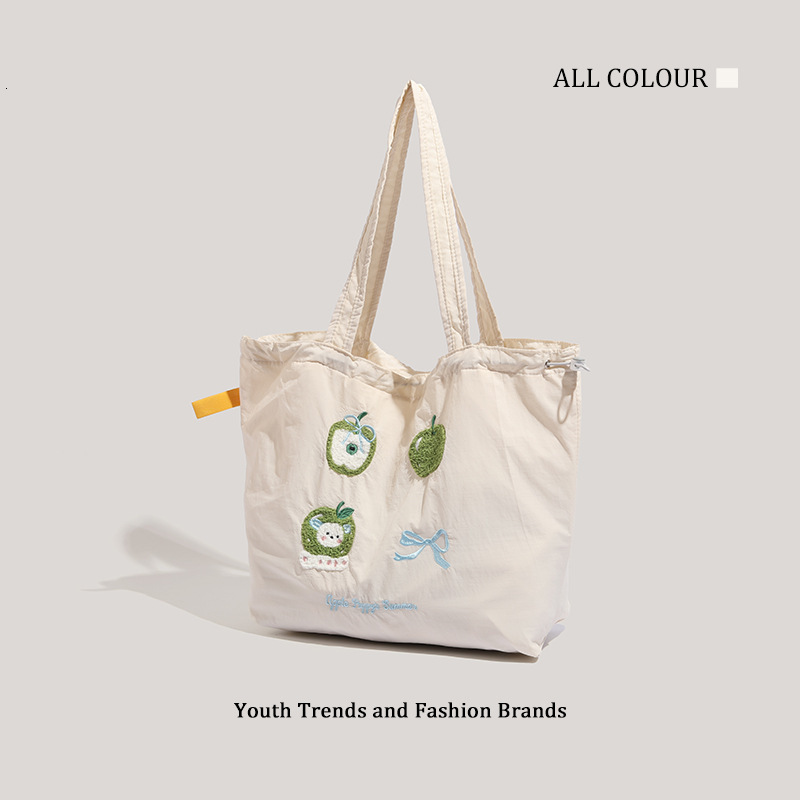 Fresh Apple Pattern Canvas Large Capacity Casual Commuter Tote Shoulder Underarm Bag ddmymoon