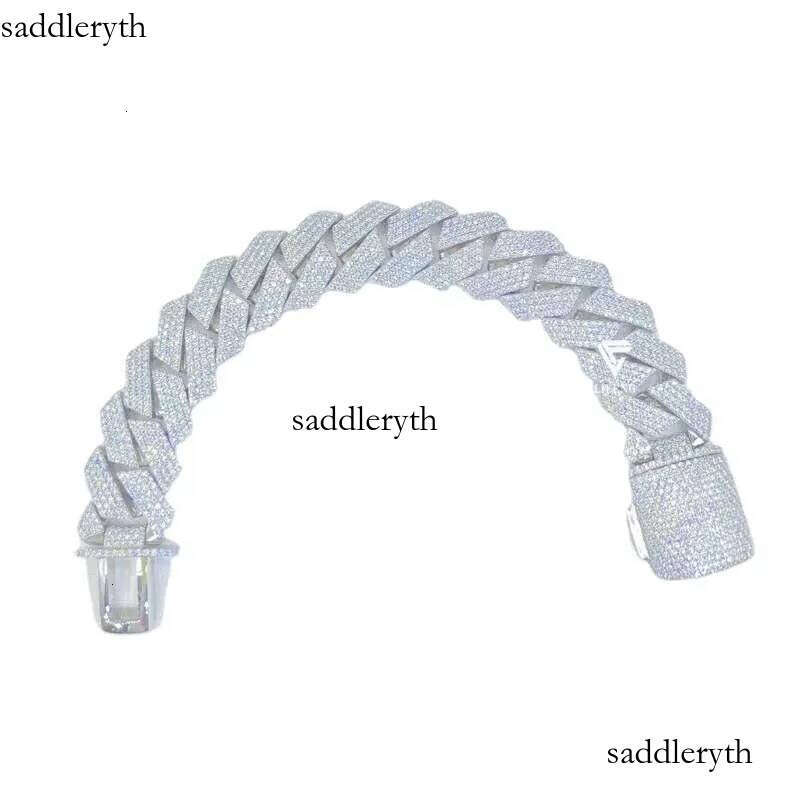 2024 New Design Fashion Jewelry Bracelets Bangles 20mm VVS Moissanite Bracelet S Iced Out Miami Cuban Link Chain f3