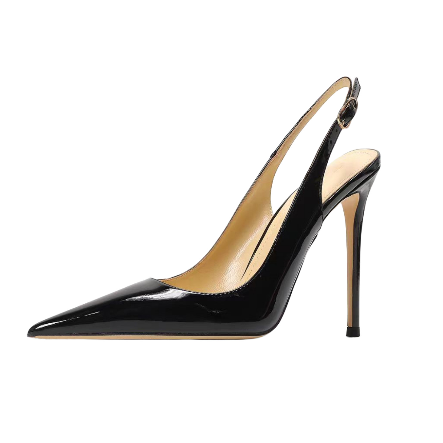 Pointed Toe Stiletto Heels Office Sandals - Patent Leather Back Strap Professional Pumps (6.5cm/8cm/10cm/12cm)