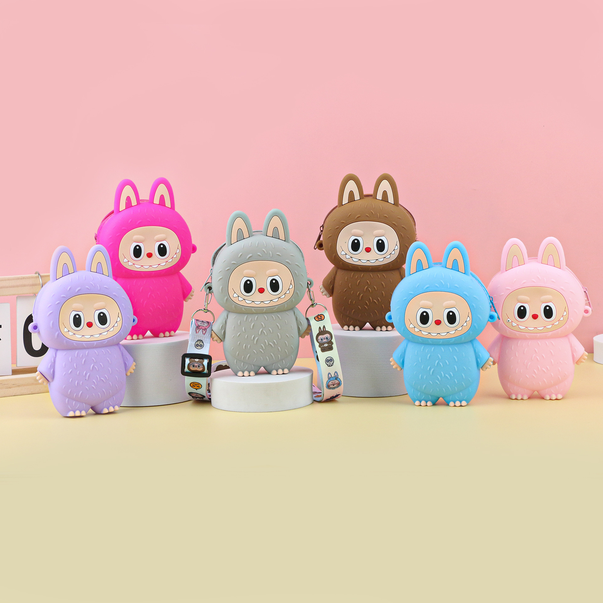 2025 New Luxury Labubu Silicone Shoulder Coin Wallet In Stock Children's Cartoon Fashion Coin Wallet Cartoon Student Crossbody Designer Phone Bag