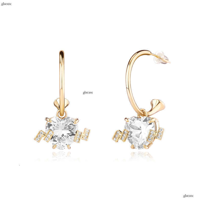 Heart Zircon Pendant Earrings for Women, Minimalist Style, Simple and Unique Stud Earrings, Exquisite High-end Temperament Ear Jewelry