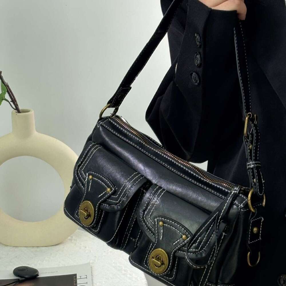 CDIWRI&KARI Premium Texture Bag 2024 New Niche Underarm Motorcycle Handbag Shoulder Crossbody