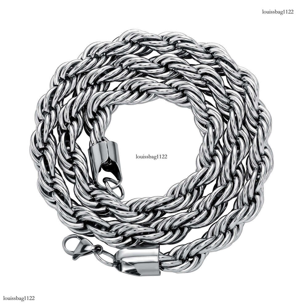 10MM Titanium Steel Twist Men's Hip-Hop Versatile Twisted Rope Vacuum Color-Retaining Gold-Plated Necklace