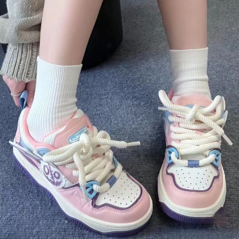 Autumn Fashion Women Sneakers Cute Rabbit Patchwork Breathable Platform Shoes Designer Black Purple Ladies Footwear women shoes Breathable Jogging Sne