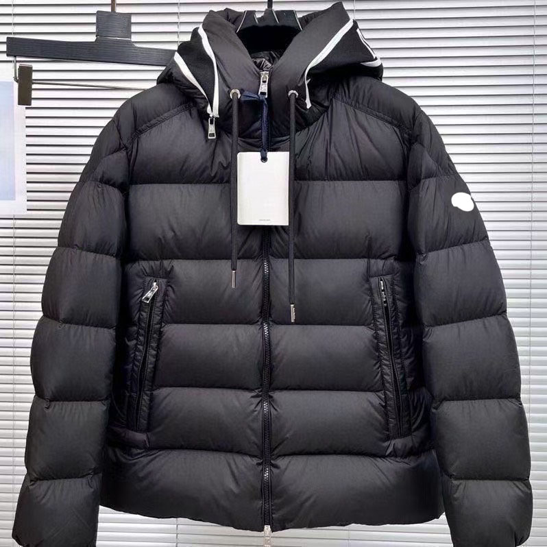 Men's down jacket, designer luxurious thick down jacket, high-quality embroidered winter top, outdoor warm jacket S-2XL