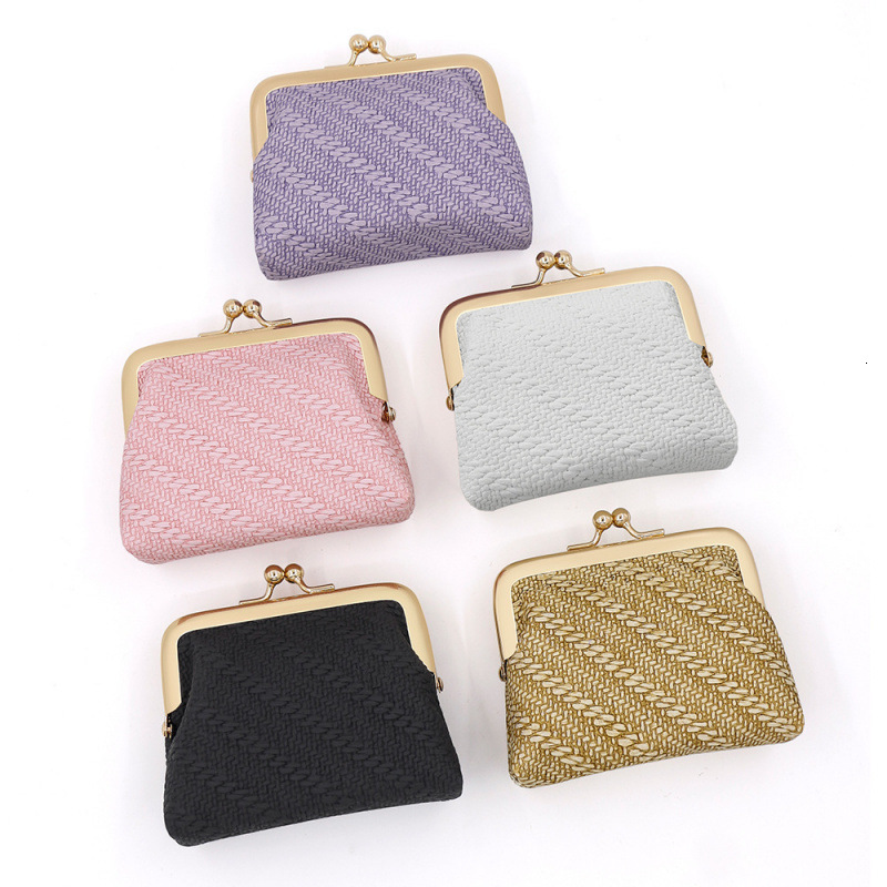 New Portable Simple Mini Coin Purse Clip Bag Clutch Key Bag Earphone Bag Card Luxury Bag Holder Lipstick Bag