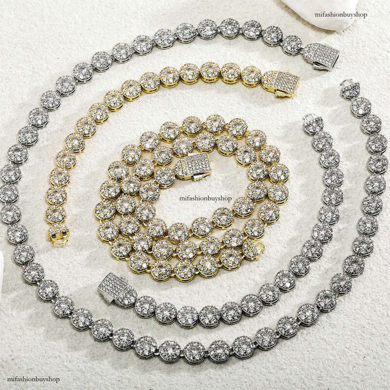 Hip Hop Style 10MM Full Dia Sterling Silver Inlaid Moissanite chain Rock Candy Necklace Unisex Personality Trend Bracelet