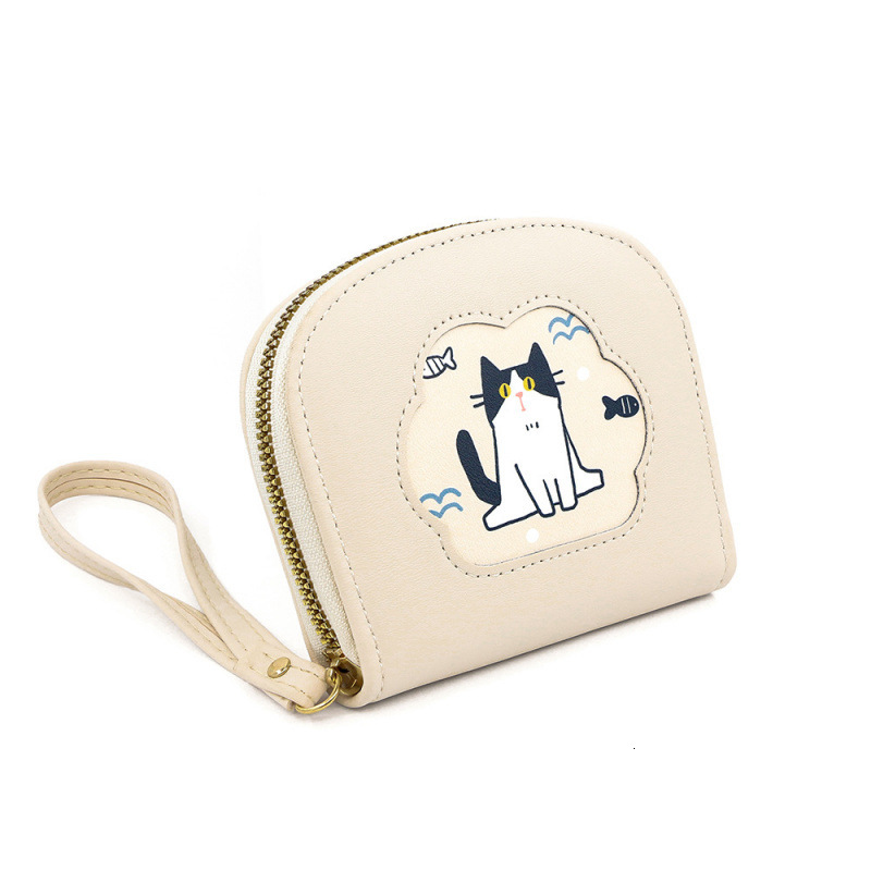 Women's Short Luxury Bag Daily Fresh Little Cat Shell-shaped Zipper Handheld Coin Purse