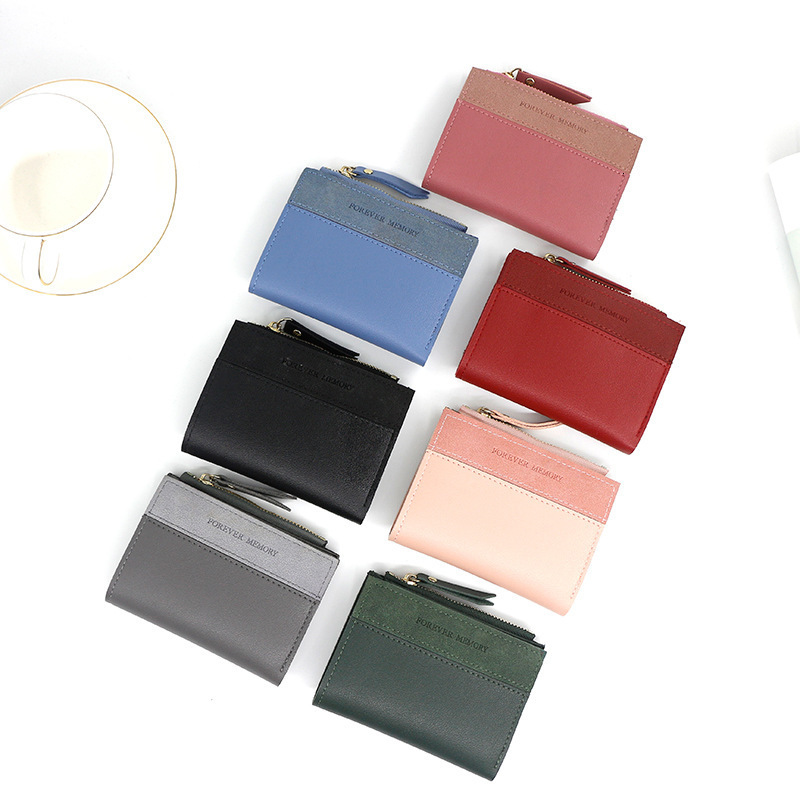 Fashion New Women's Short Wallet Color-block Short Leather Wallet Tassel Zipper Multi-card Slot Coin Luxury Bag Purse Card Holder Coin Bag