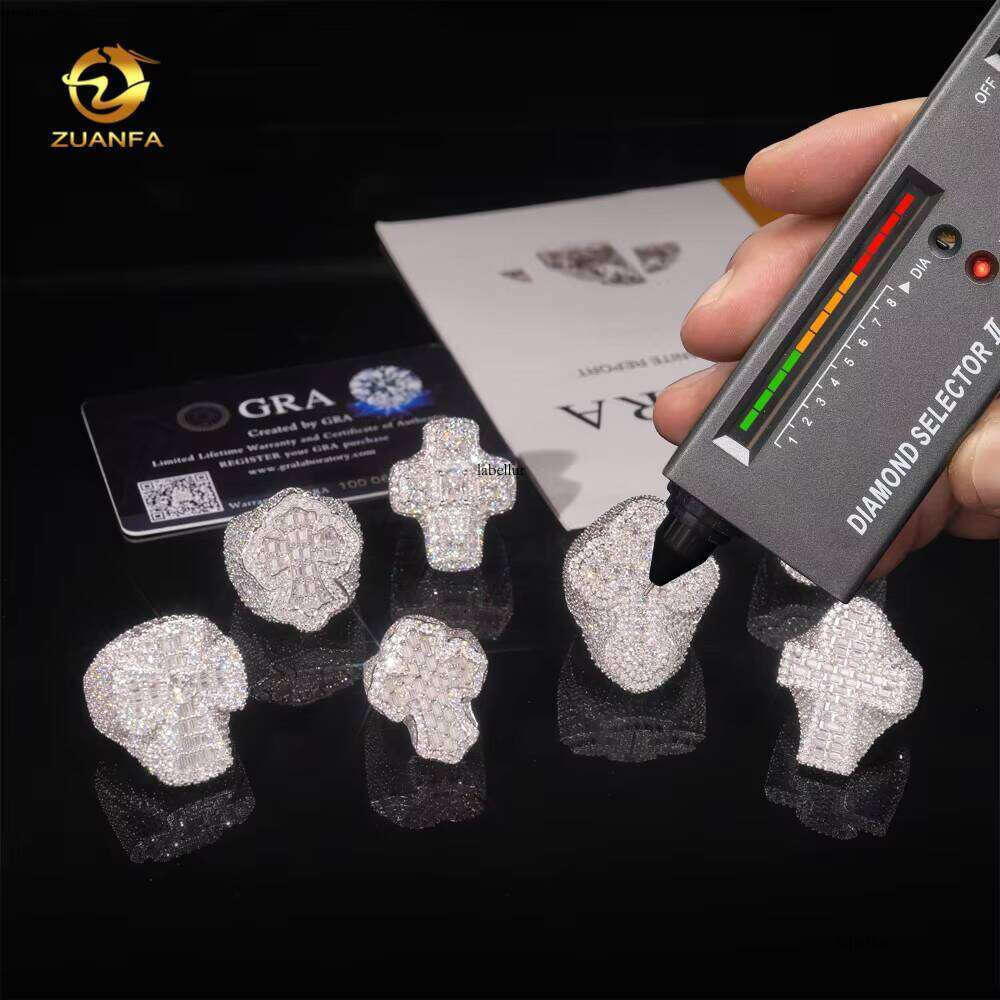 Style Hot Sale Vvs Men Dia Rings Sier Ice Out Cross Moissanite Hip Hop Ring Collection