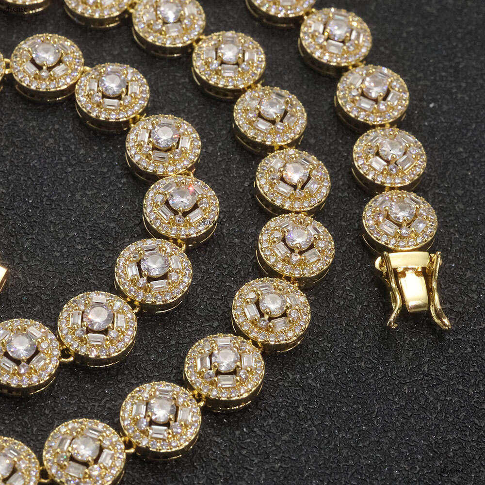 Round Rock Candy Chain Mixed Moissanite chain Hip Hop Jewelry Personality Trendy Men's Necklace