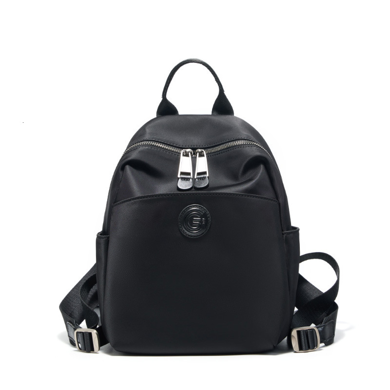 Oxford Cloth With Leather Multi-Compartment Storage Backpack Commuter Large Capacity Water-Resistant Versatile Lightweight Women's Bag