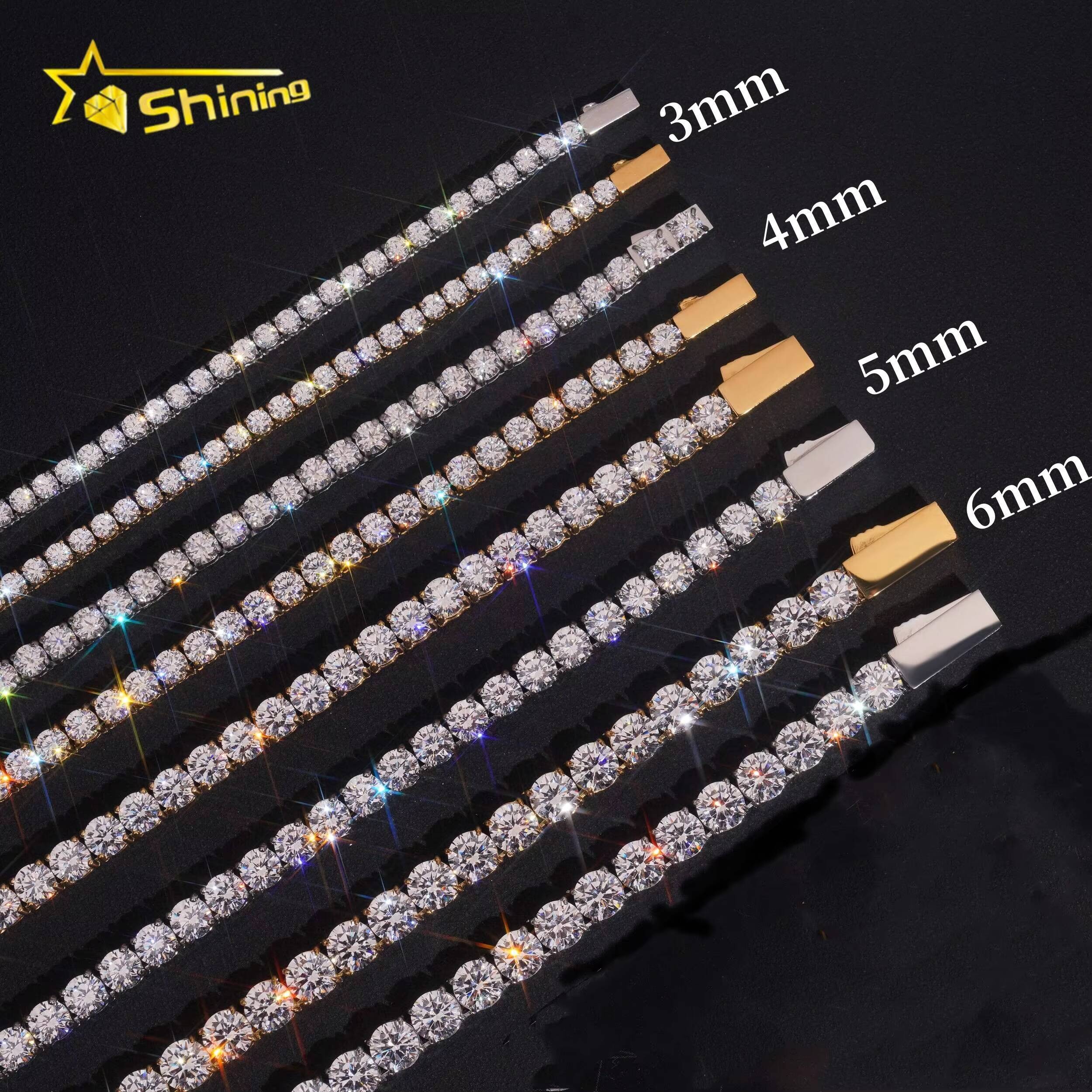 Wholesale Price 3mm 4mm 5mm 6mm CZ Tennis Chain Stainless Steel Custom Fashion Necklaces for Women Men Tennis Necklace