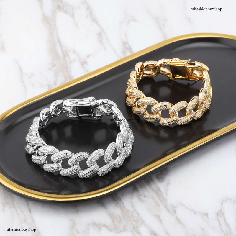 Hip Hop Cuban Chain 18MM Inlaid Bracelet Full Dia Unisex Necklace Trendy Accessories